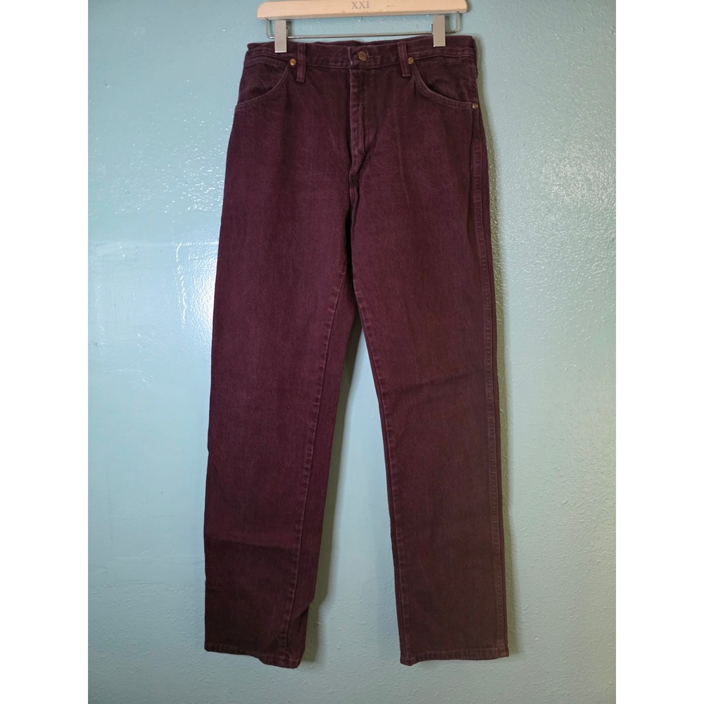 Wrangler Jeans Burgundy High Waisted Straight Leg Denim 32x34